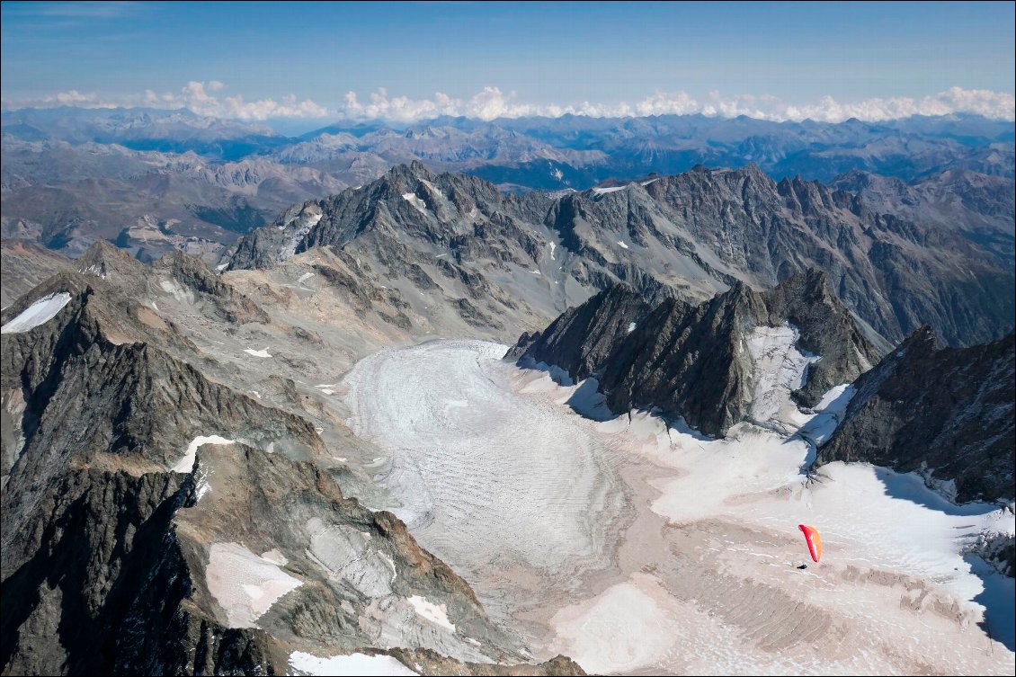 Survol du glacier Blanc (septembre 2017)