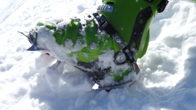 Mise en place sur chaussures de ski de rando