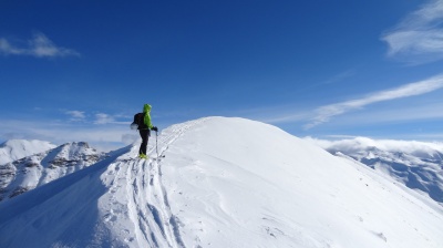 Ski de rando avec la veste Alpha FL