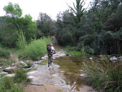 Traversée rivière à VTT