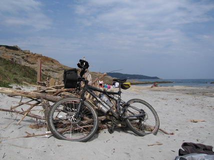 VTT sur la plage