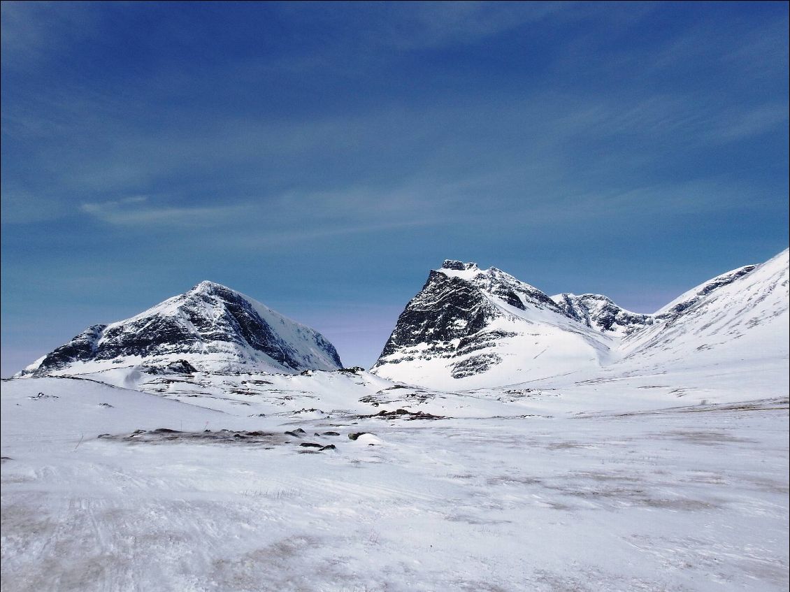 Kebnekaise; derniers instants de soleil avant le retour du vent et du mauvais temps