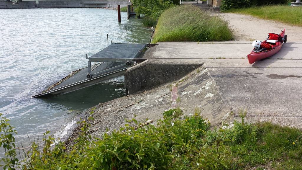 Barrage du Verbois. Rampe de mise à l'eau