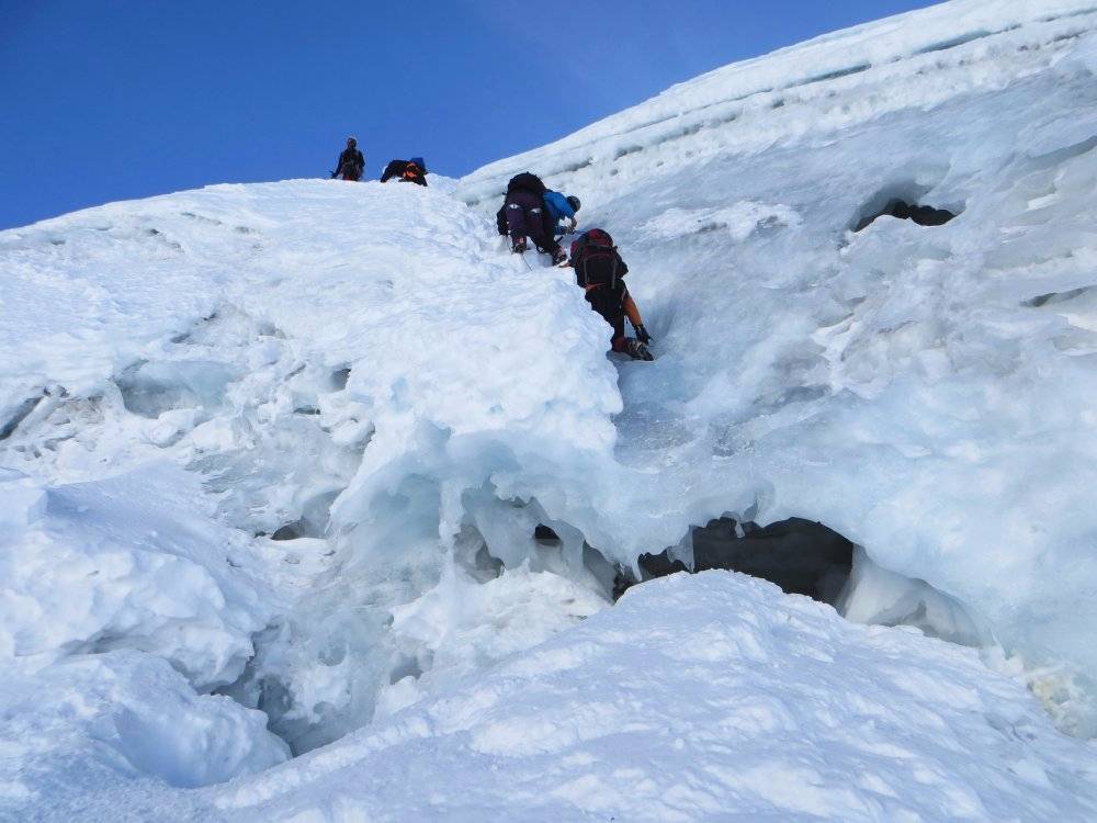 Petit passage de rimaye sur le Huayna Potosi