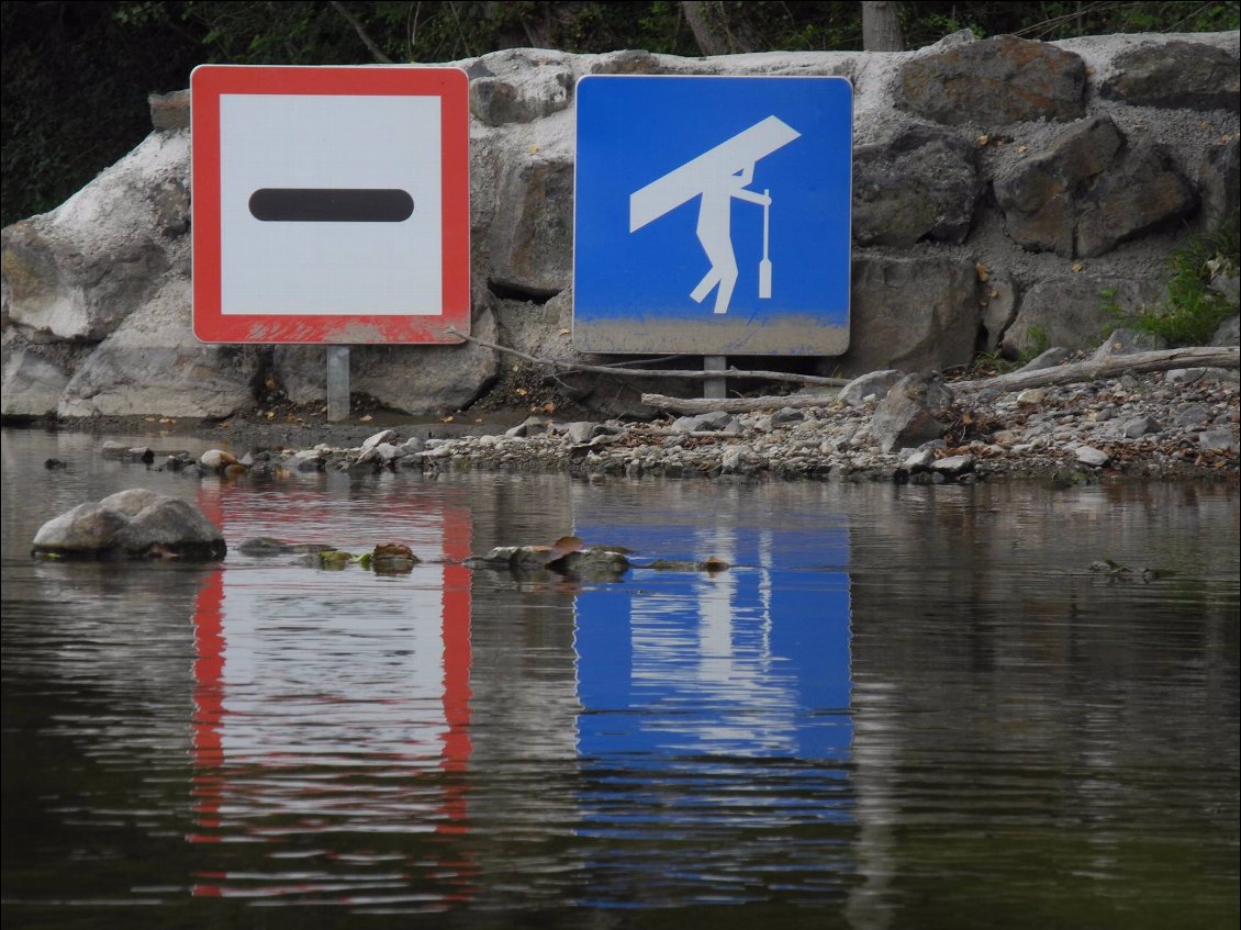 Cassure de marne sur cent mètres après Pont-du-Château
Nous partons en reconnaissance et décidons de tenter le coup (sans prendre le chien)