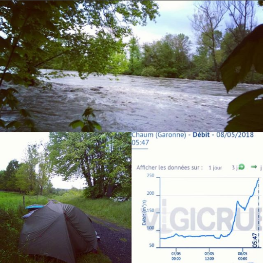 Un orage de 60 mm sur la tronche, un débit qui monte en flèche, bref un bon début de descente ! 