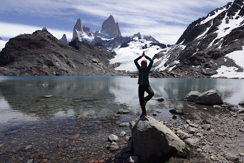 Séance yoga devant Mr le Fitz Roy.