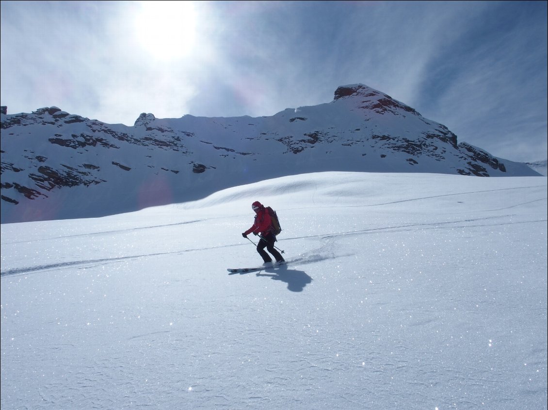 Mag se fait plaisir sur le Glacier du Mulinet