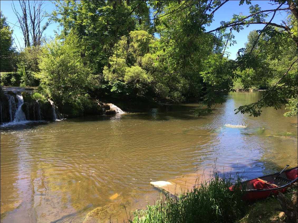 Pause à la cascade de la Forge d'Ans