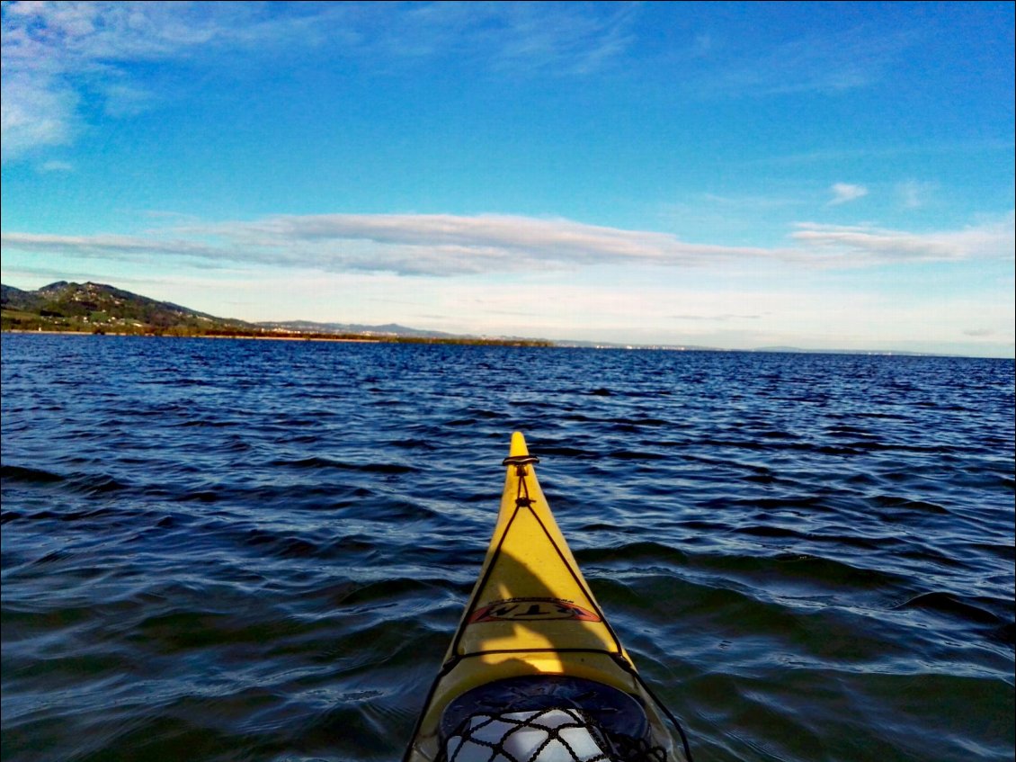 Traversée de la baie de Fussach (AUT). Lac de Constance