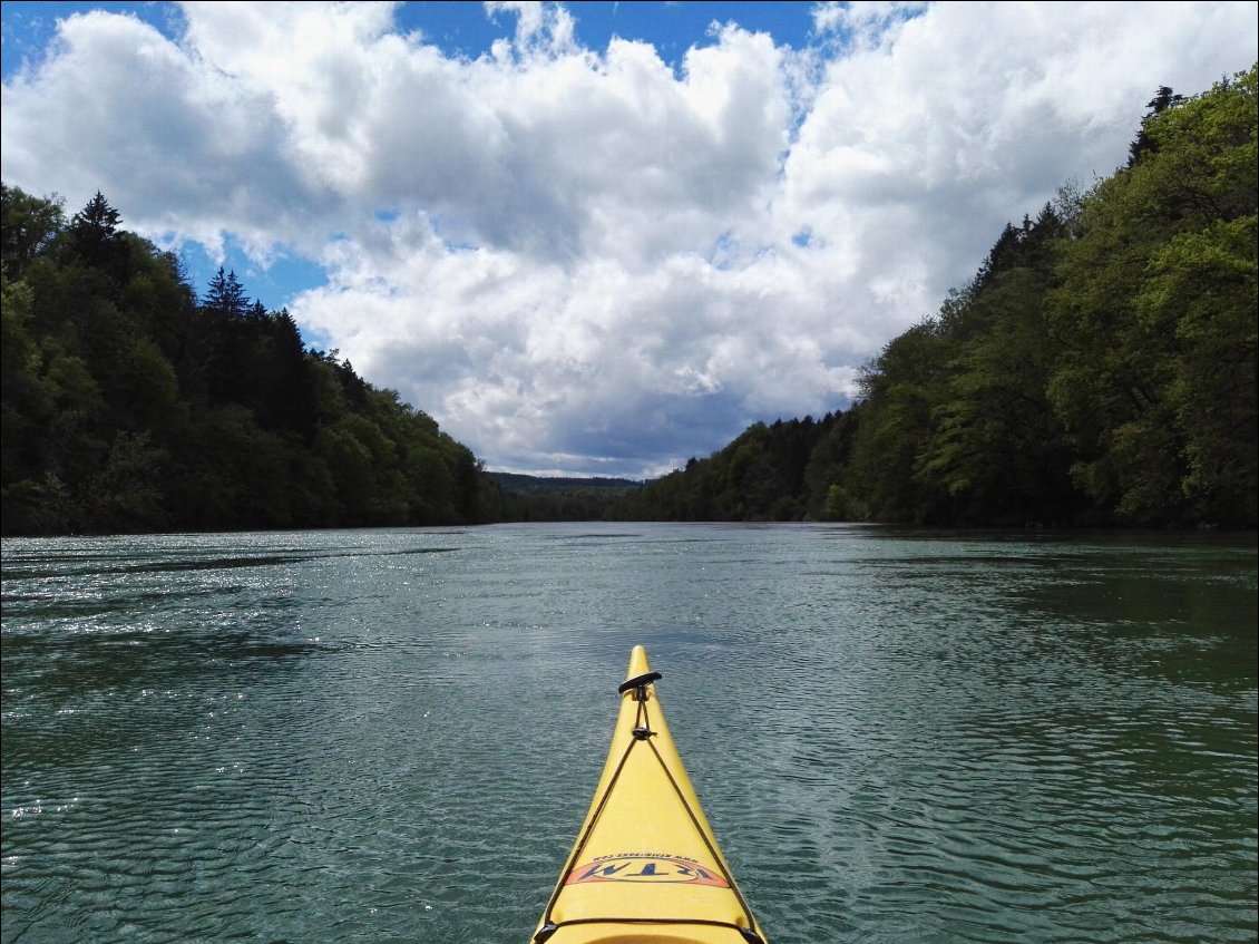 Le Rhin entre la Suisse (rive gauche) et l'Allemagne (Rive droite)