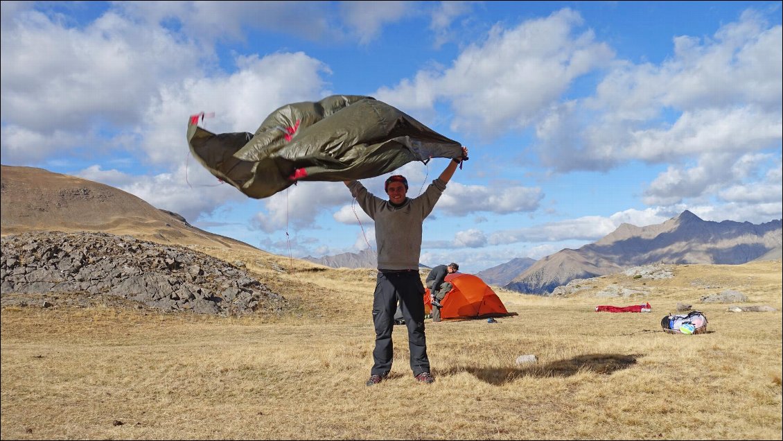 Bivouac dans le secteur de la Bonette.