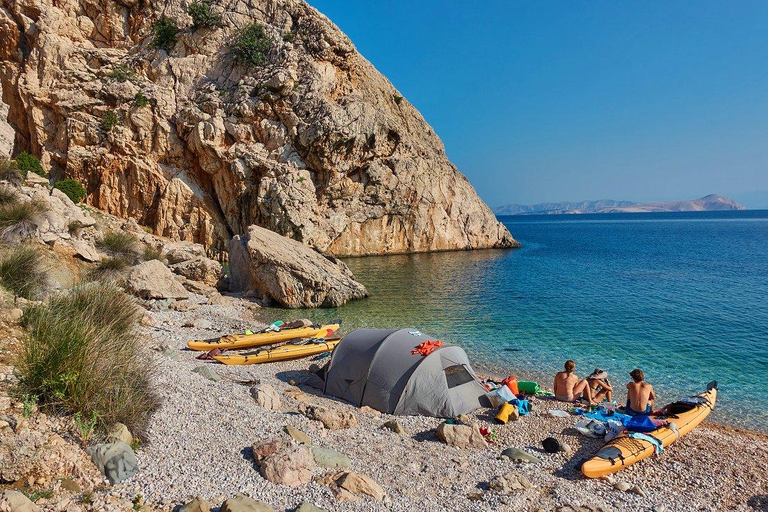 Bivouac dans la sauvage crique "Uvala Krklant"