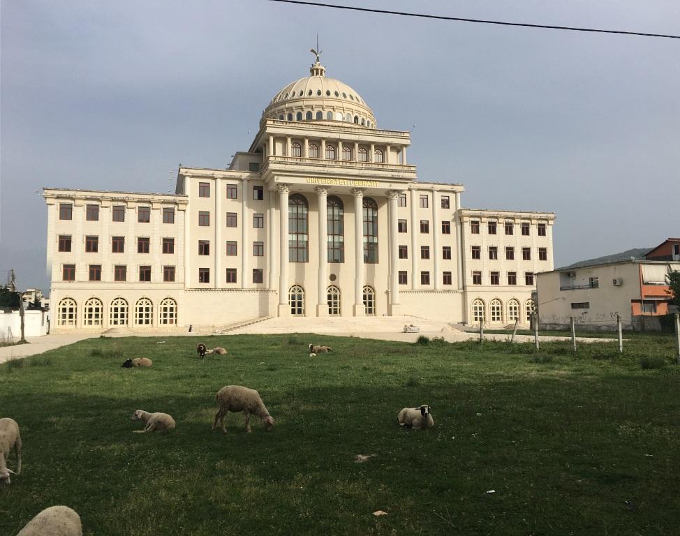 Tonte naturelle des pelouses de l'université de Bérat