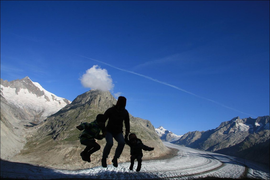 J20 : un dernier pti saut et en route ! retour sur Fiesch en descendant par la Burghutte