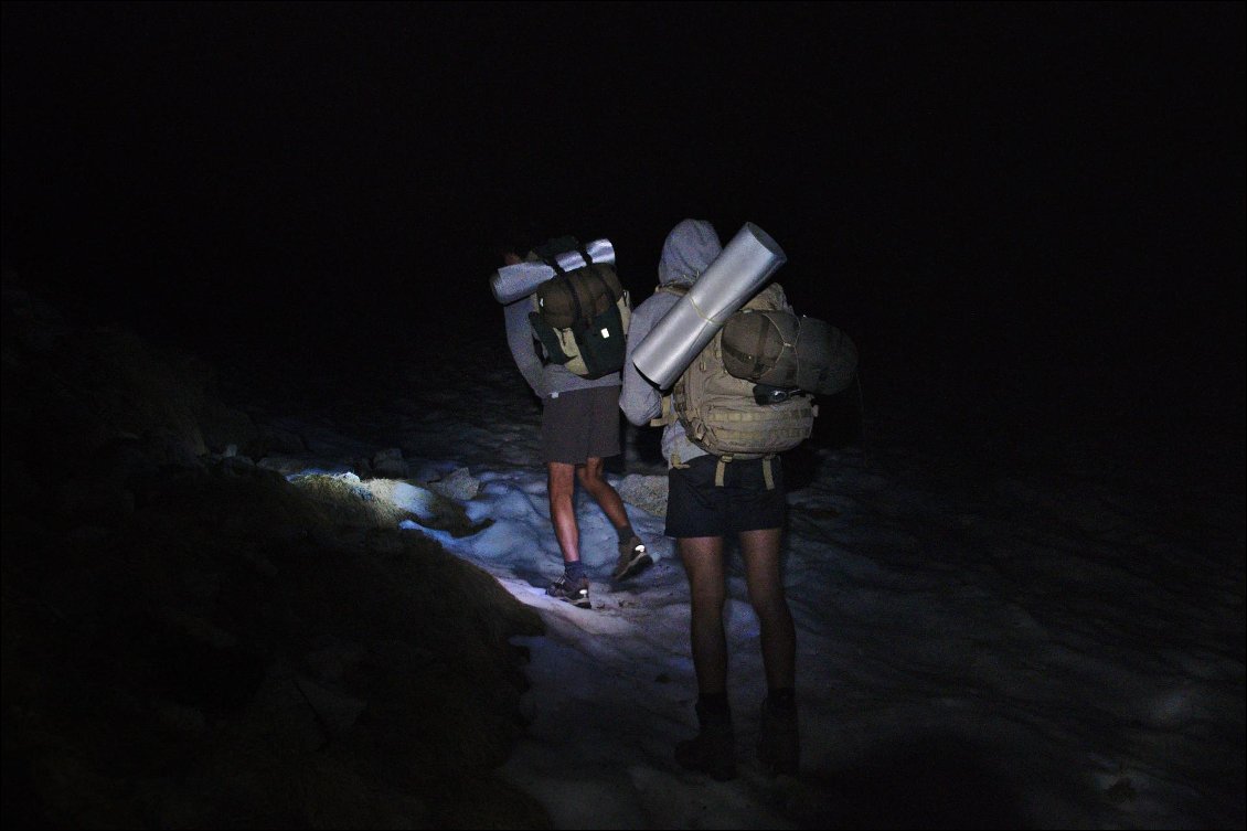 Lors de la montée de nuit du Pic de Madamète