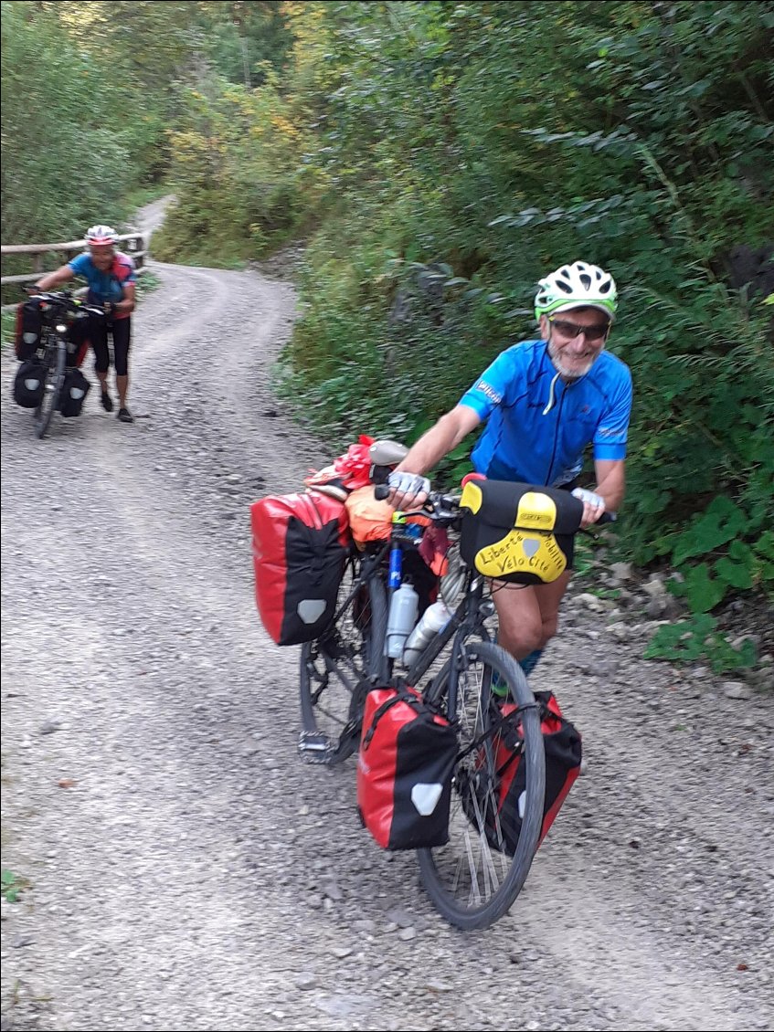 Et voilà des séances de "poussette" sur les graviers.