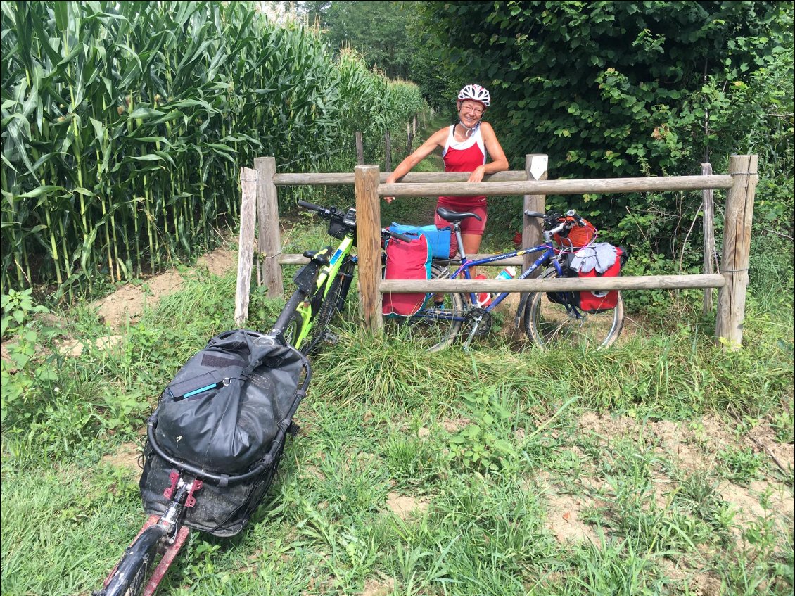 Alors ce genre de barrière, à passer avec un vélo et une remorque.... comment dire? Ca me fait penser à un jeu de Tétris...