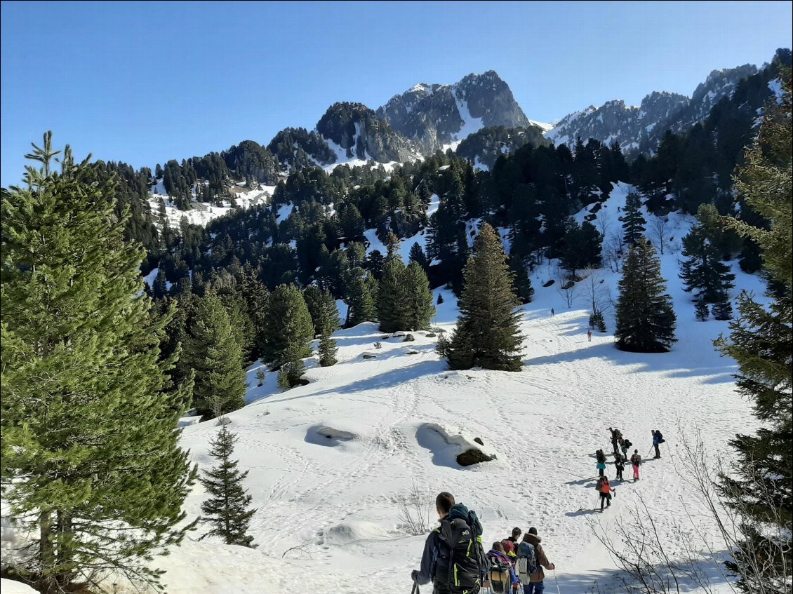 Une fois quitté la piste de ski, en direction du lac des Pourettes