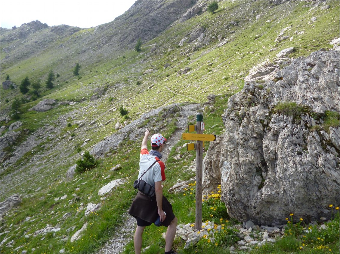 Vue sur le sentier en direction du col de Gyp