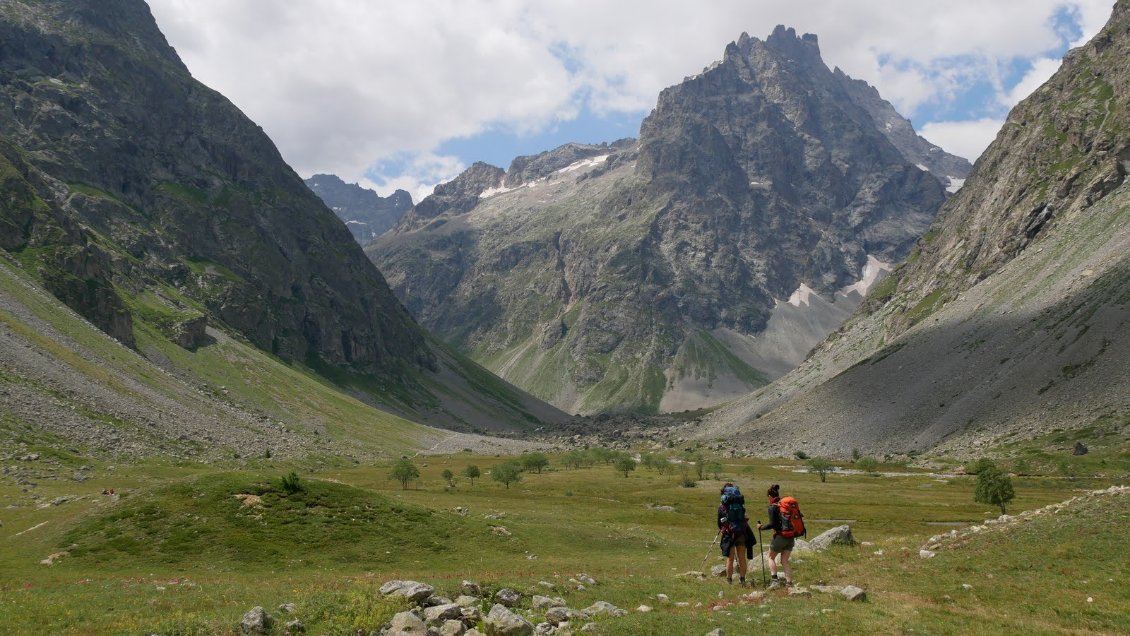 Au plan de L'Alpe,  au fond le sommet de la Grande Ruine