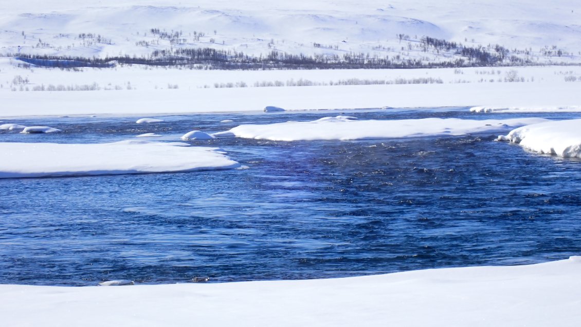 Source bouillonnante sortant du lac !!!