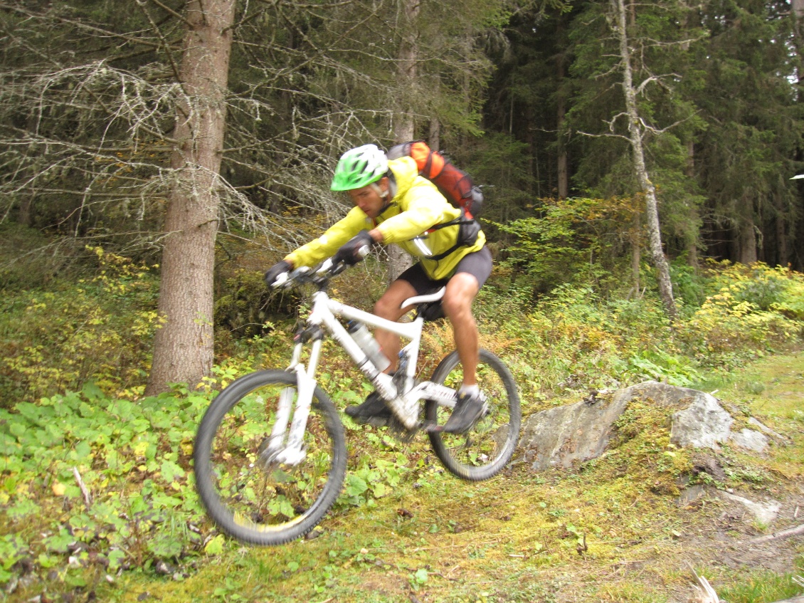 Après la contemplation, un peu d'action ! Descente sur Grimentz via le parcours du Grand Raid