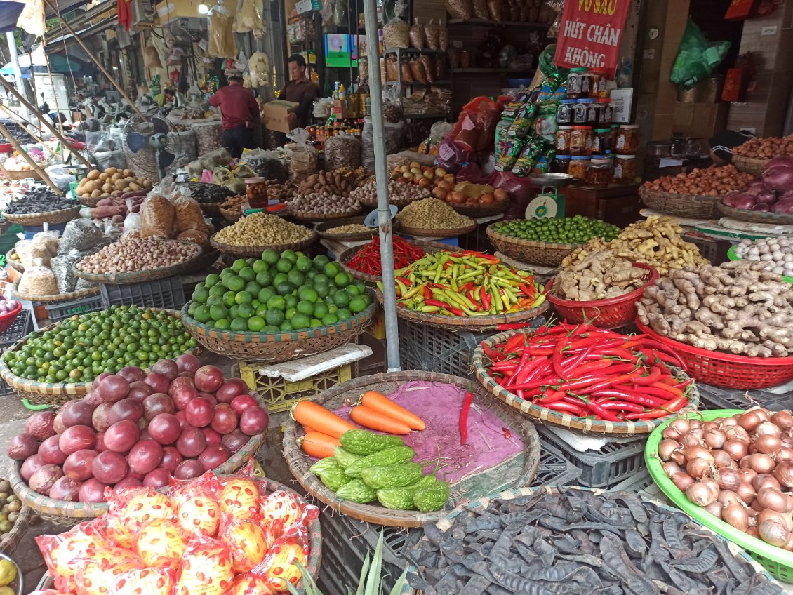 J10. Dans les rues aux abords du marché de Don Xuan, on trouve absolument de tout.