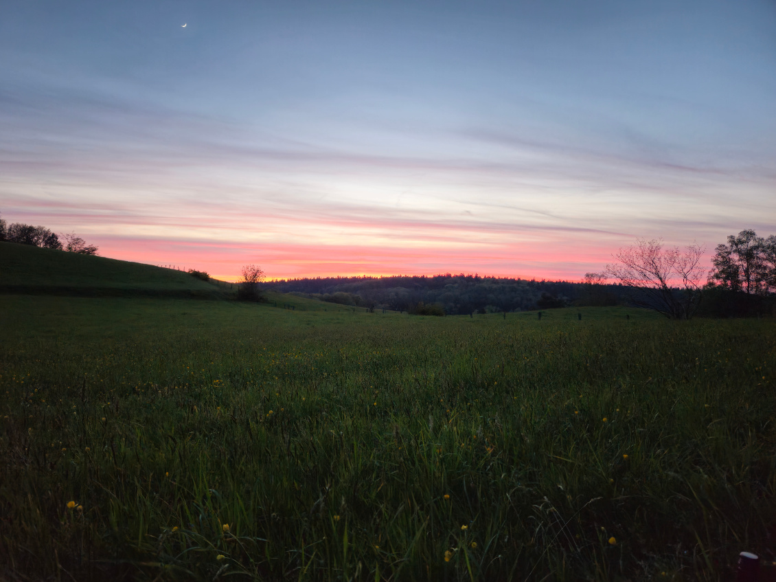 Pas d'aurore, mais un beau coucher de soleil.