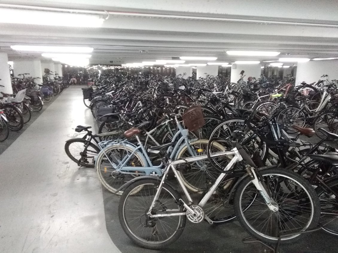 The parking à vélos.