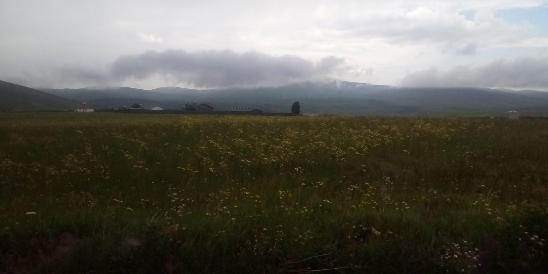 Des lambeaux de nuages se sont perdus presque à hauteur de maison.