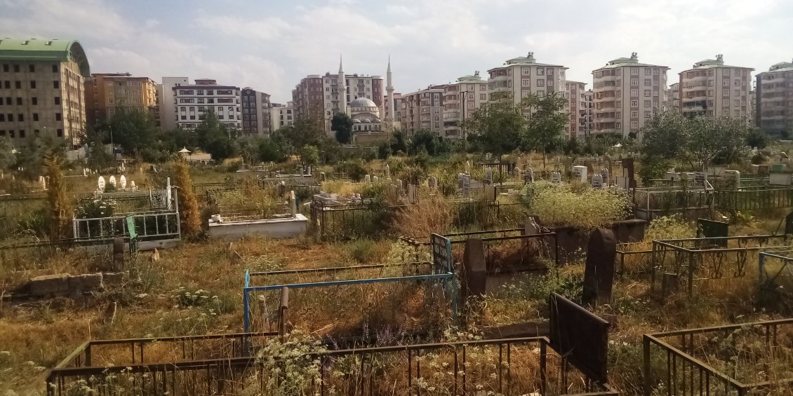 Je longe le cimetière en revenant.