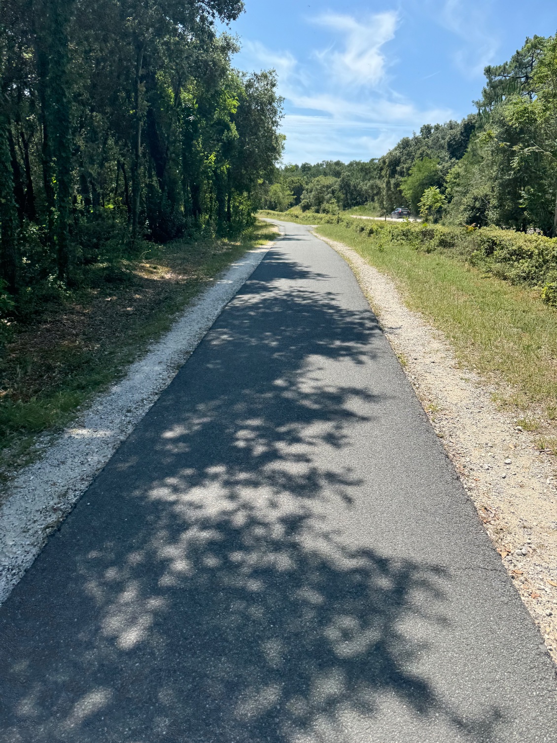 Piste cyclable en quittant l’embarcadère et je pense que ça va durer longtemps 😭