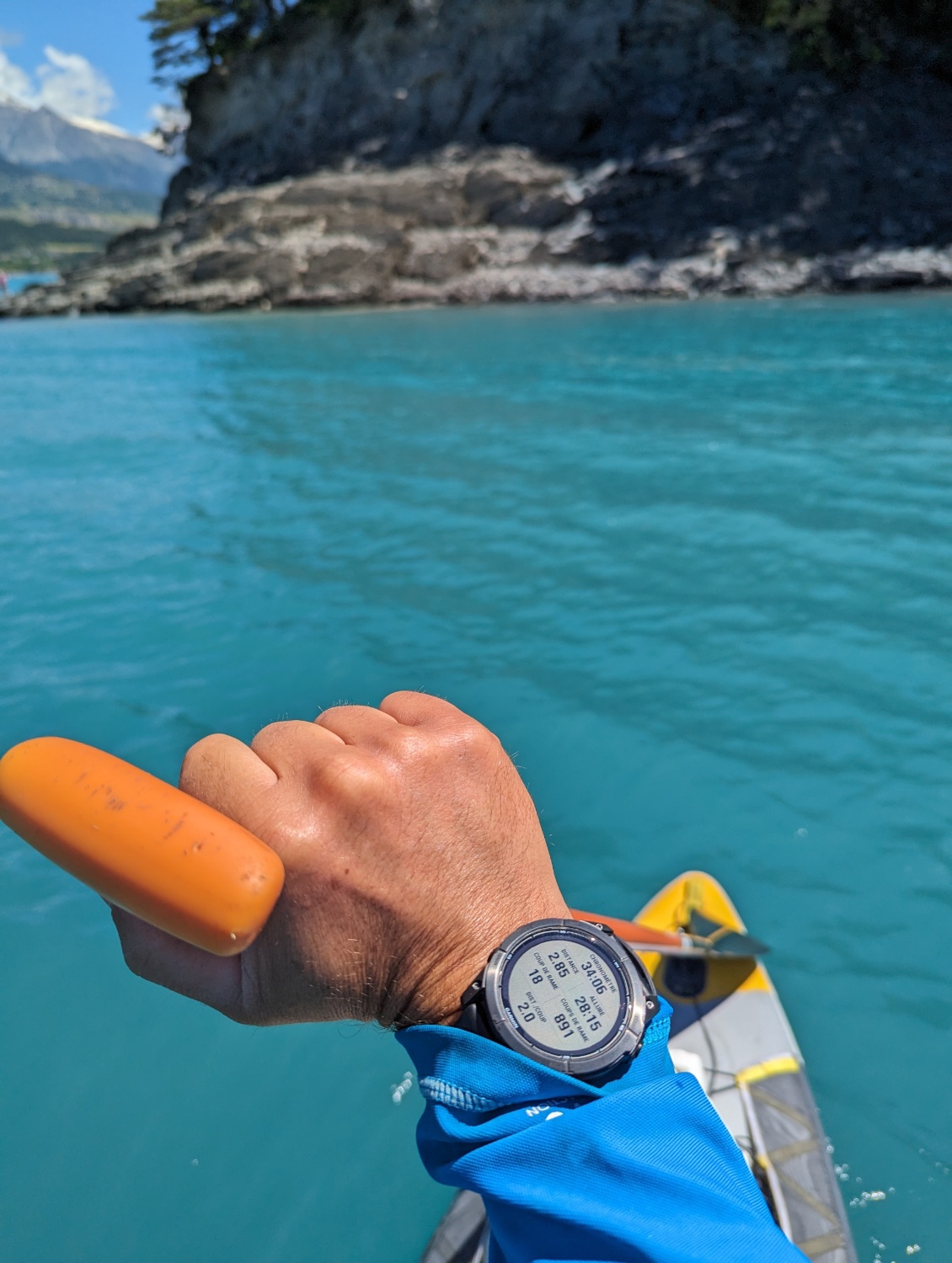 En mode paddle, la montre compte les coups de rame ;-)