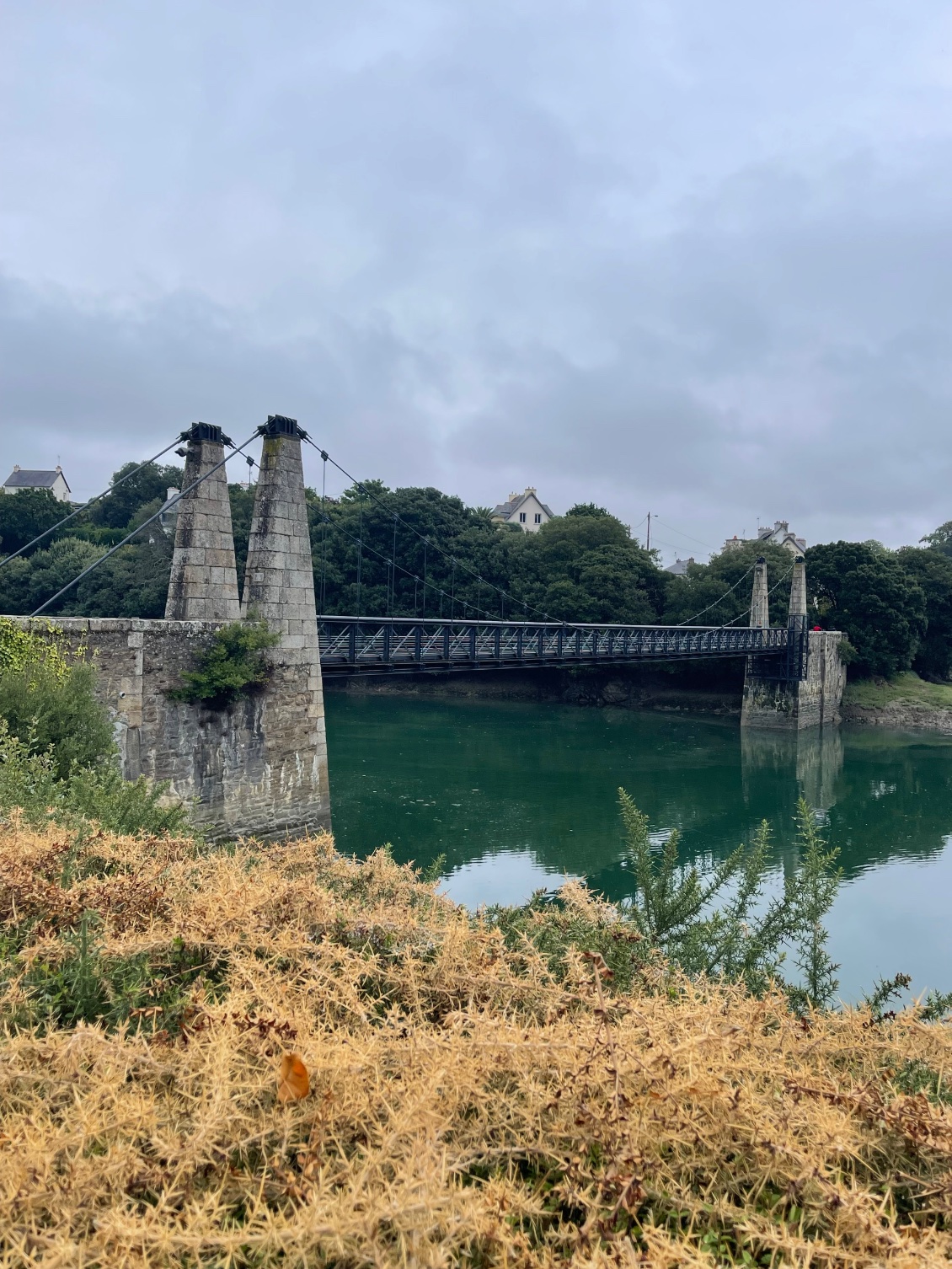 Suspendue au-dessus du Guindy, la passerelle Saint-François remplace l’ancien bac depuis 1834