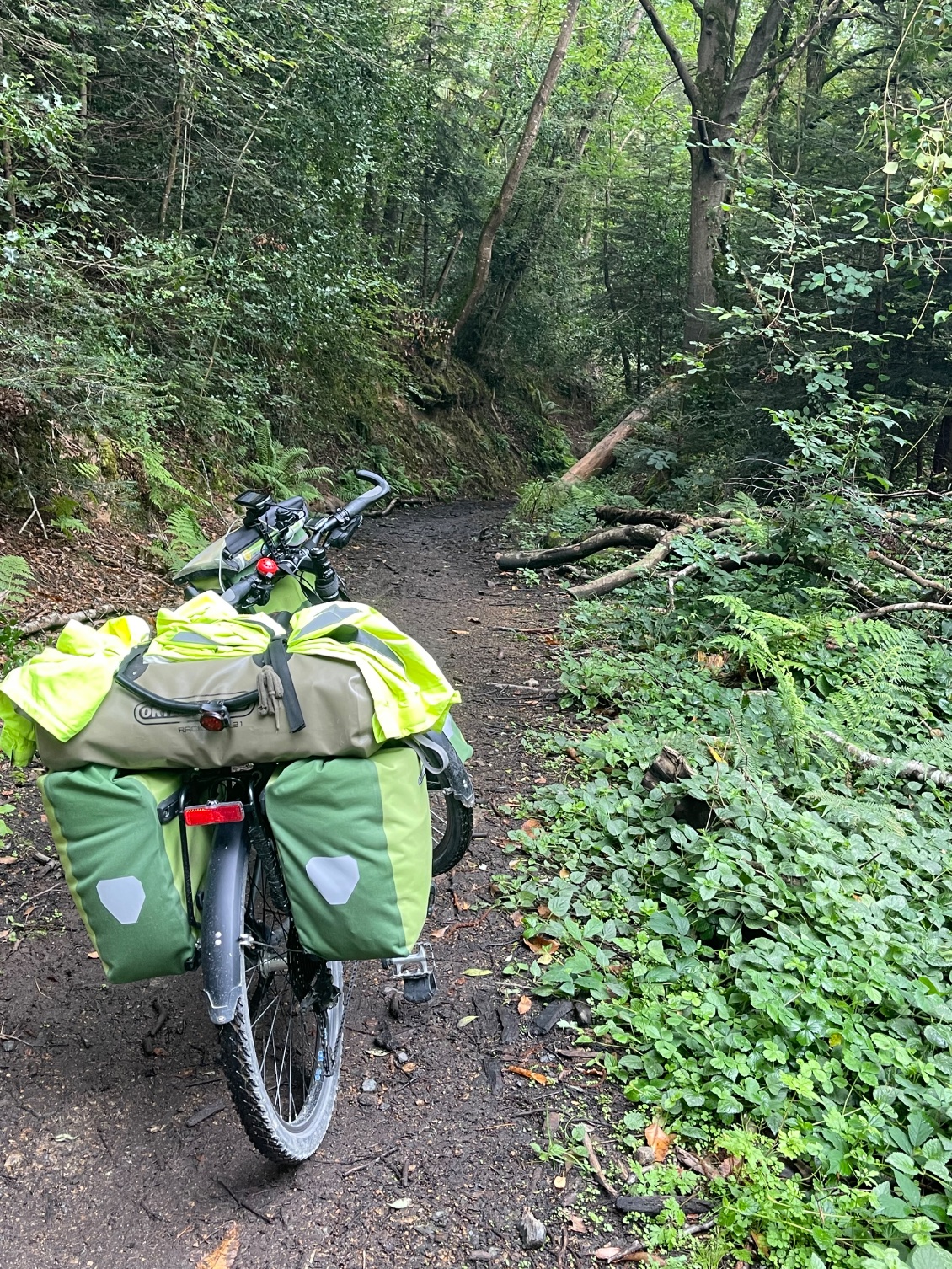 Je trouverai un chemin boueux, marneux, remplissant mes chaussures et mes garde-boue de boue. Après deux km de marche, je ressors de là dans un état pitoyable. L’aventure c’est l’aventure !