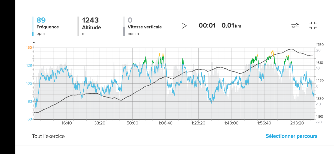 Courbe Suunto (même rando)