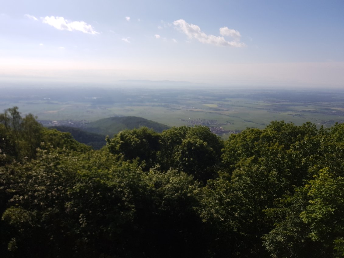 Vue de la terrasse devant le château du Haut-Kœningsbourg.