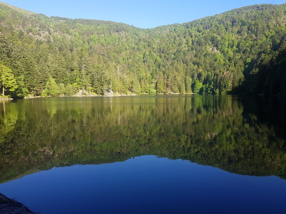 Passage sur la barrage du lac d'Altenweiher.