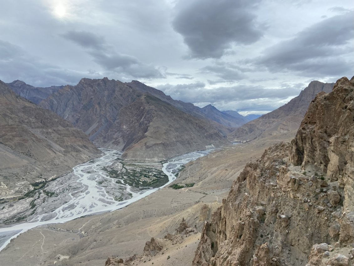 Vue sur la vallée de la Spiti depuis le monastère de Dankhar