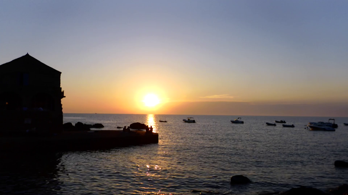 Coucher de soleil à la marine de Scalu.