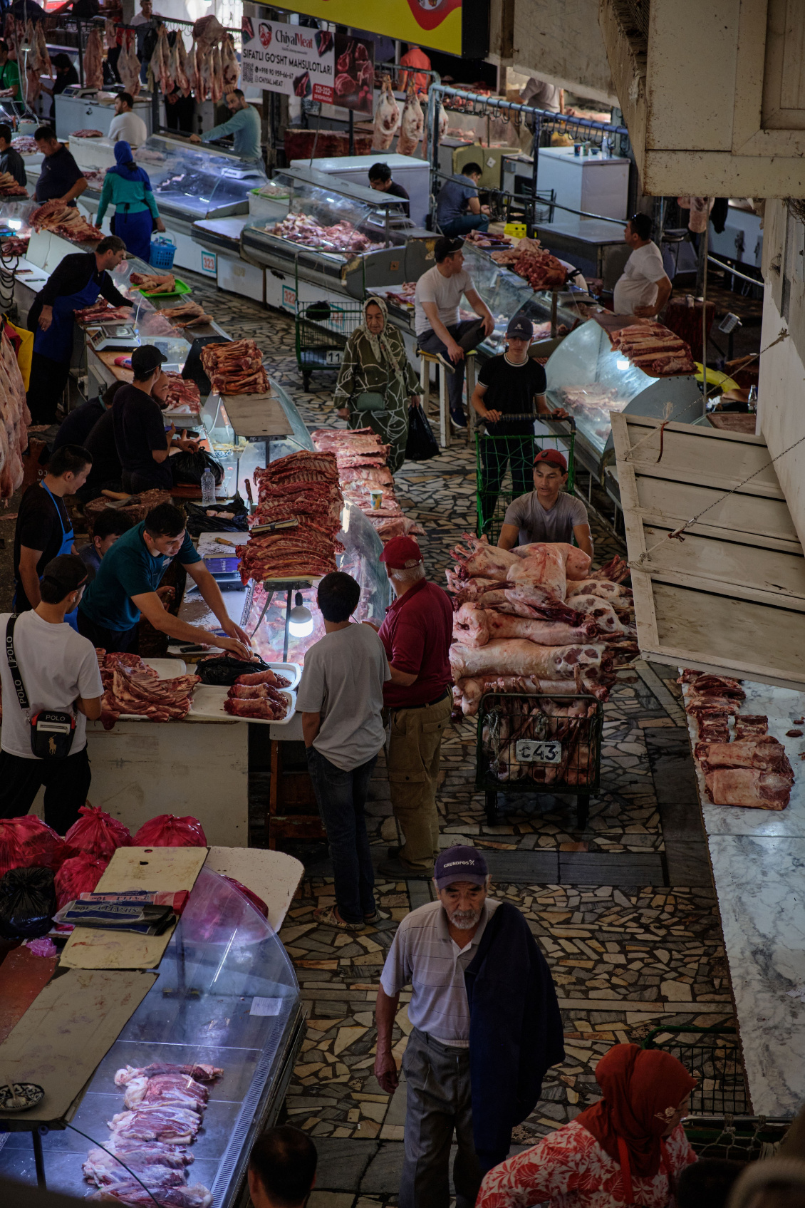 Ouzbekistan-Quartier de la viande au bazar de Tashkent