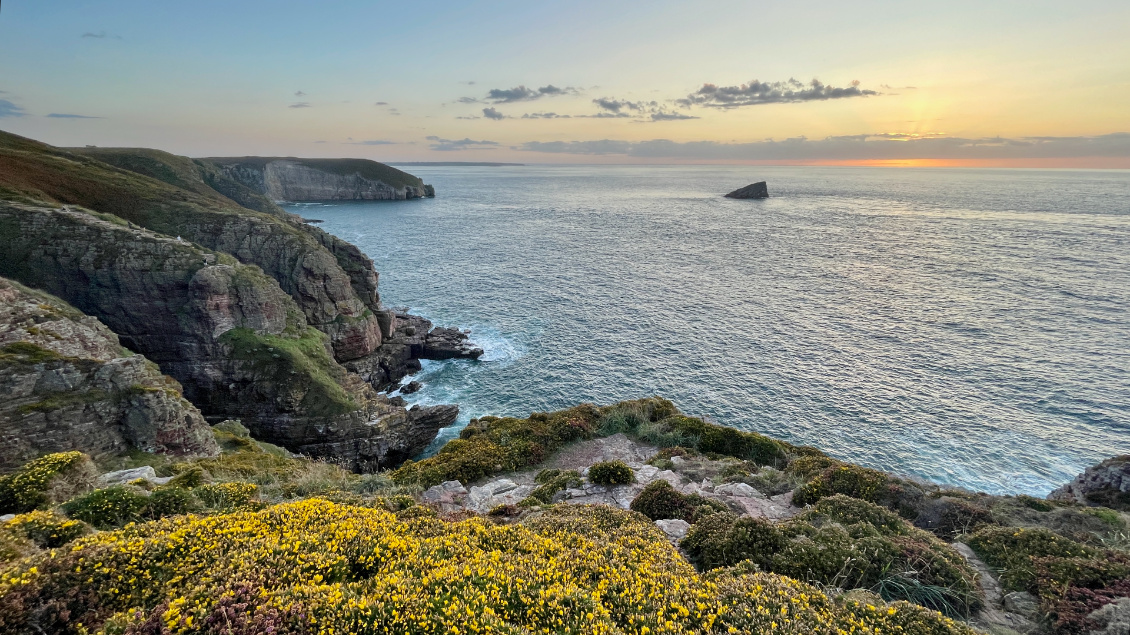 Magnifique coucher de soleil en préparation au cap Fréhel.