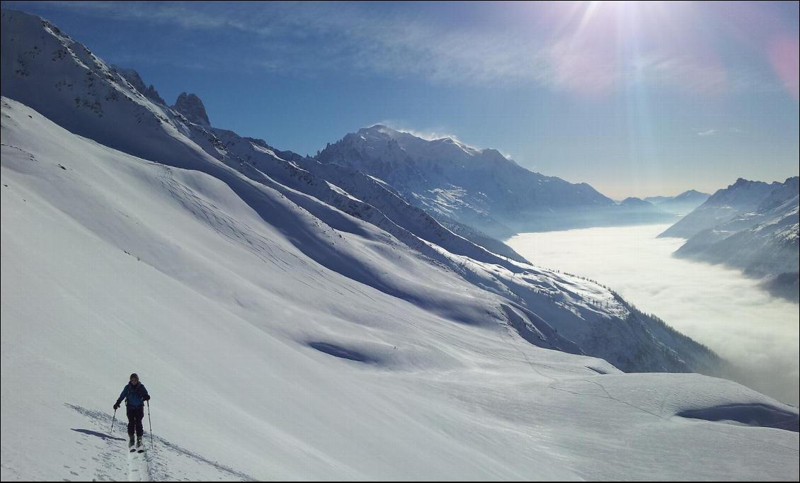 La Blow Shell Jacket à ski de rando dans le massif du mont Blanc