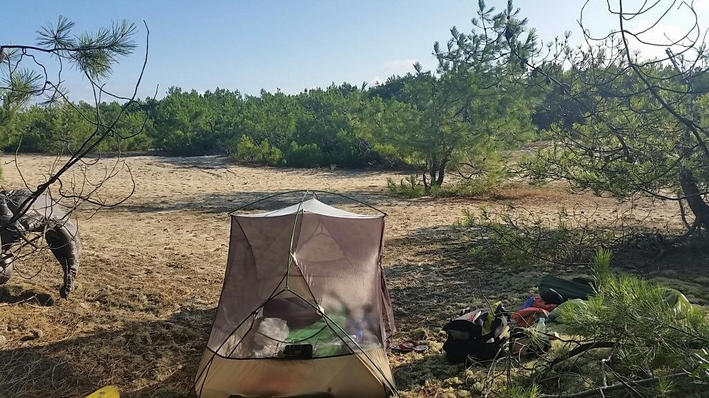 Les Landes à vélo pliant et packraft