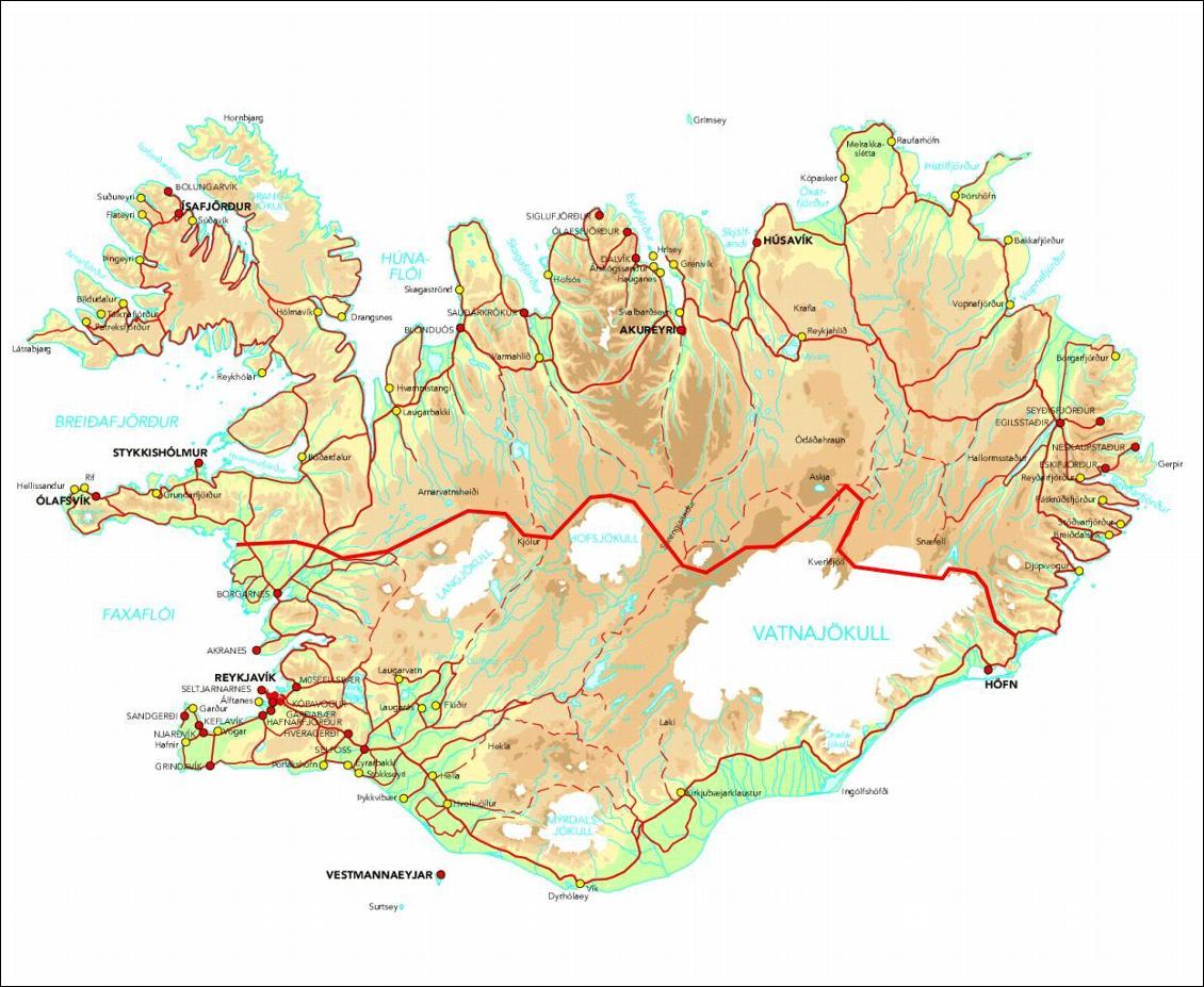 Traversée de l'Islande d'Est en Ouest, version MUL