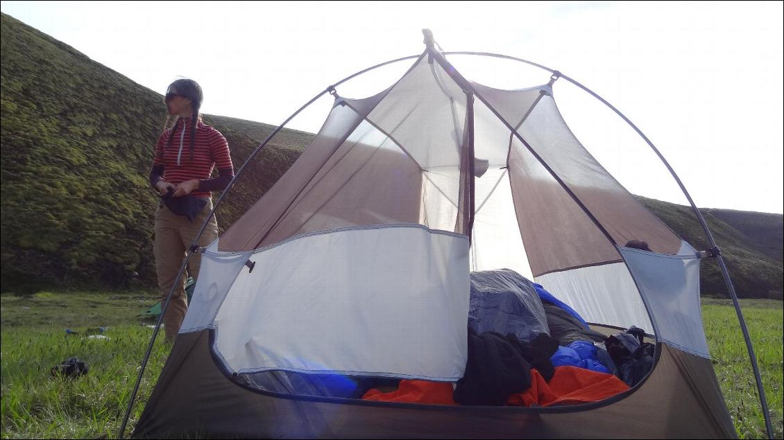 Au bivouac en Islande un soir de température estivale!