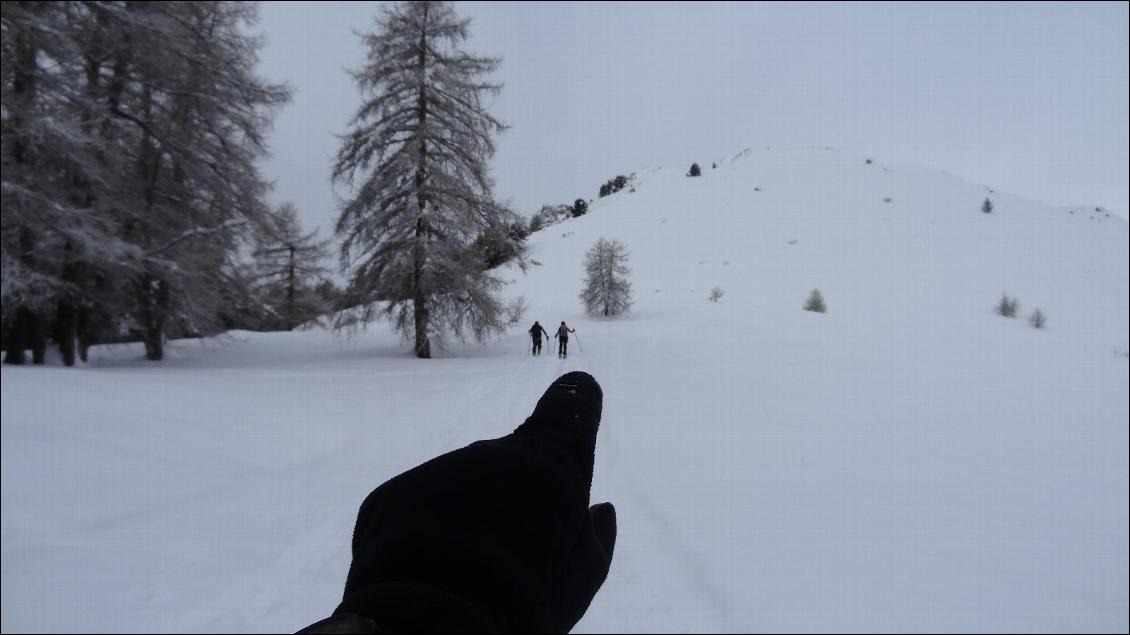 Le sage montre les randonneurs, nous on regarde le gant ;-)