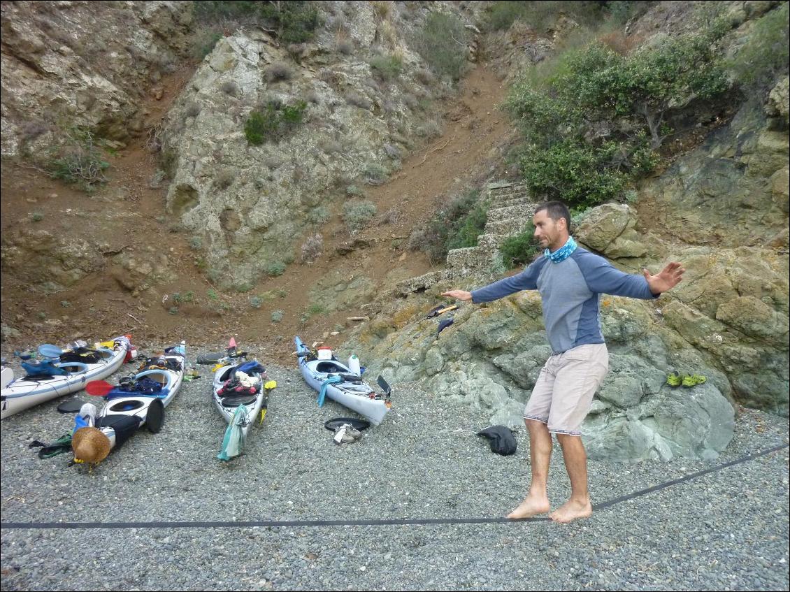 LA petite slack sur la plage