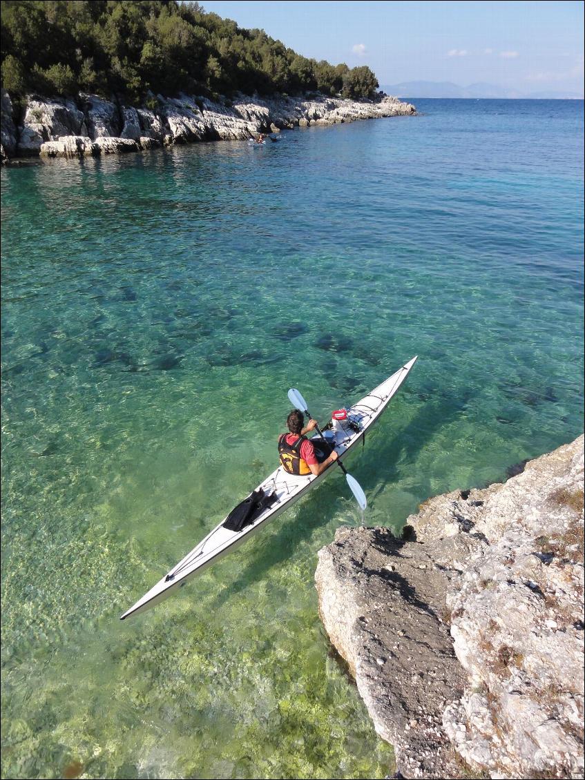 kayak de mer dans les îles Ioniennes